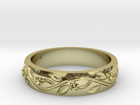 AB053 Floral Band in 18K Gold Plated