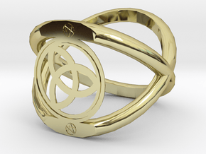 Wiccan Power Of Three Ring in 18K Gold Plated