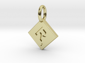 SCRABBLE TILE PENDANT  R  in 18K Gold Plated