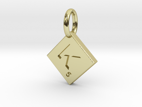 SCRABBLE TILE PENDANT  K  in 18K Gold Plated