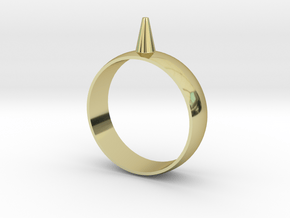 223-Designs Bullet Button Ring Size 15 in 18K Gold Plated