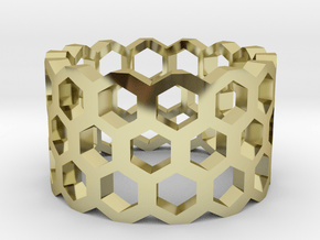 Honeycomb Ring Size 9 in 18K Gold Plated