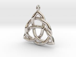 Triquetra Pendant or Trinity Knot Pendant in Rhodium Plated Brass