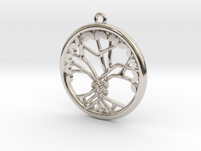 Tree Of Life Pendant in Rhodium Plated Brass: Medium