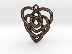 Mother's Knot Pendant in Polished Bronze Steel: Medium