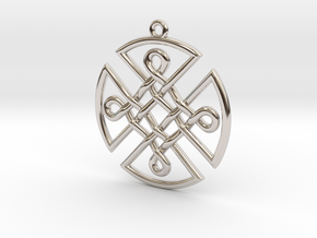 Celtic Shield Pendant in Rhodium Plated Brass