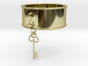 Lock And Key Ring Band size 7 in 18K Gold Plated