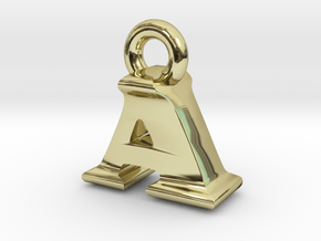 3D Monogram Pendant - AIF1 in 18K Gold Plated