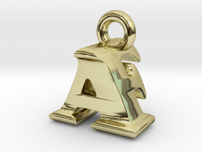 3D Monogram Pendant - AFF1 in 18K Gold Plated