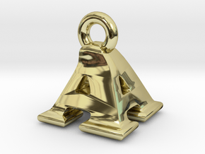 3D Monogram Pendant - AAF1 in 18K Gold Plated