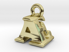 3D Monogram Pendant - AEF1 in 18K Gold Plated