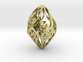 Twisty Spindle d10 Decader in 18K Gold Plated