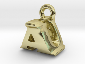 3D Monogram Pendant - AUF1 in 18K Gold Plated