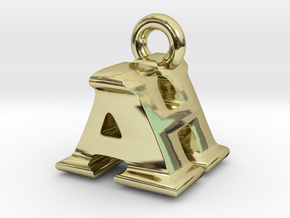 3D Monogram Pendant - AHF1 in 18K Gold Plated