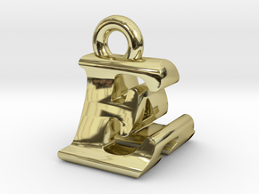 3D Monogram Pendant - EAF1 in 18K Gold Plated
