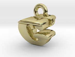 3D Monogram Pendant - GVF1 in 18K Gold Plated