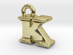 3D Monogram Pendant - KIF1 in 18K Gold Plated