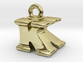 3D Monogram Pendant - KKF1 in 18K Gold Plated