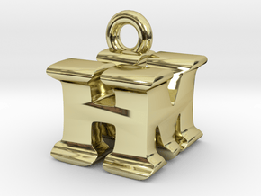 3D Monogram Pendant - HMF1 in 18K Gold Plated