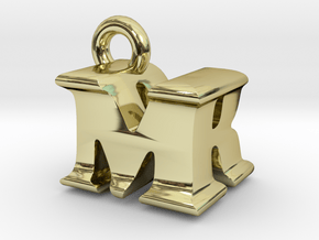3D Monogram Pendant - MRF1 in 18K Gold Plated