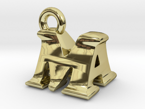 3D Monogram Pendant - MAF1 in 18K Gold Plated