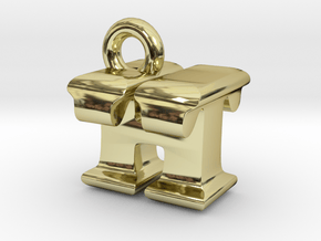3D Monogram Pendant - HTF1 in 18K Gold Plated