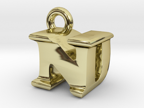 3D Monogram Pendant - NDF1 in 18K Gold Plated