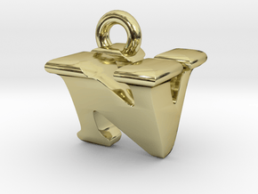 3D Monogram Pendant - NVF1 in 18K Gold Plated