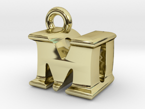 3D Monogram Pendant - MDF1 in 18K Gold Plated
