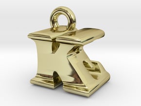 3D Monogram Pendant - KEF1 in 18K Gold Plated