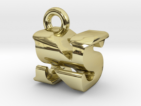 3D Monogram Pendant - NSF1 in 18K Gold Plated