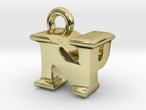 3D Monogram Pendant - NPF1 in 18K Gold Plated