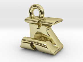 3D Monogram Pendant - KJF1 in 18K Gold Plated