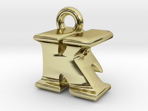 3D Monogram Pendant - KFF1 in 18K Gold Plated