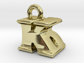 3D Monogram Pendant - KBF1 in 18K Gold Plated
