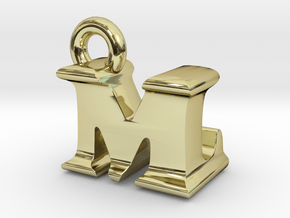 3D Monogram Pendant - MLF1 in 18K Gold Plated