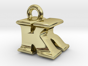 3D Monogram Pendant - KRF1 in 18K Gold Plated