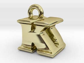 3D Monogram Pendant - KDF1 in 18K Gold Plated