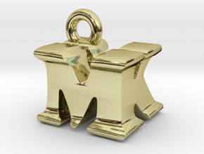 3D Monogram Pendant - MKF1 in 18K Gold Plated