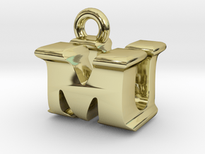 3D Monogram Pendant - MUF1 in 18K Gold Plated