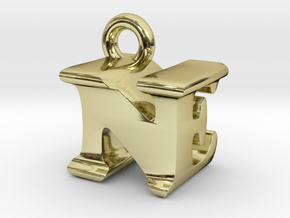3D Monogram Pendant - NEF1 in 18K Gold Plated