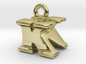 3D Monogram Pendant - KNF1 in 18K Gold Plated
