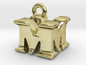 3D Monogram Pendant - MMF1 in 18K Gold Plated