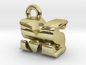 3D Monogram Pendant - MSF1 in 18K Gold Plated