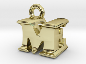 3D Monogram Pendant - MEF1 in 18K Gold Plated