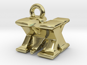 3D Monogram Pendant - MXF1 in 18K Gold Plated