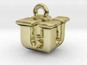 3D Monogram - UUF1 in 18K Gold Plated