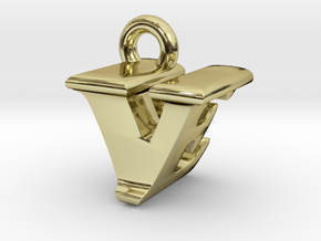3D Monogram - VEF1 in 18K Gold Plated