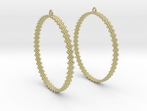 Pearl Hoop Earrings 60mm in 18K Gold Plated