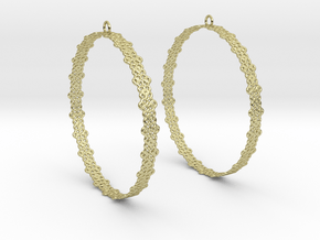 Knitted 2 Hoop Earrings 60mm in 18K Gold Plated
